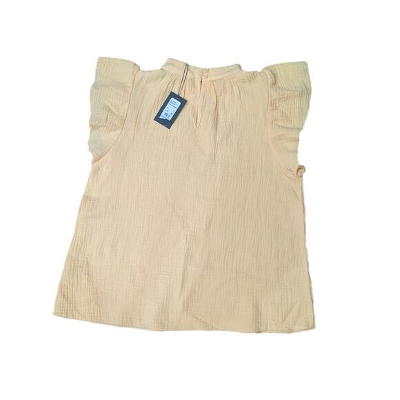JOE'S JEANS Gauze Flutter Sleeve Apricot Top Size S - Picture 3 of 6